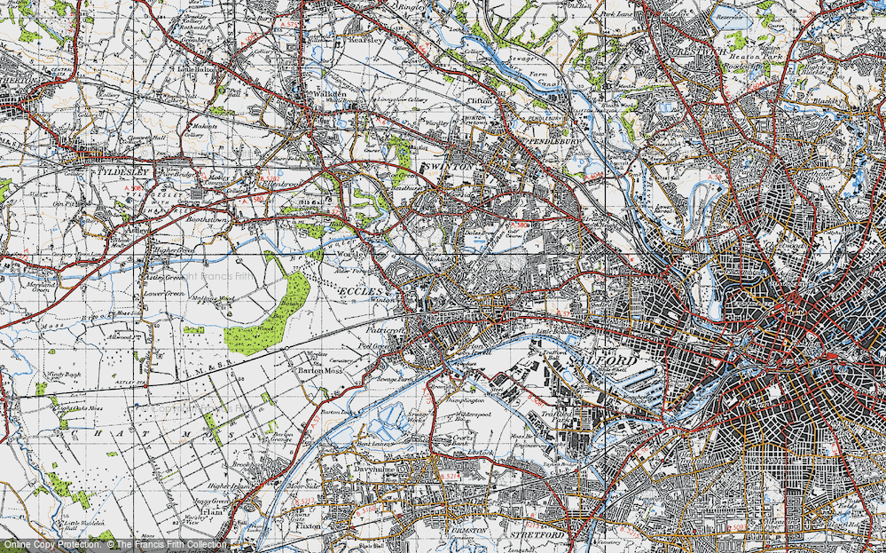 Old Map of Monton, 1947 in 1947