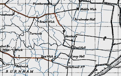 Old map of Montsale in 1945