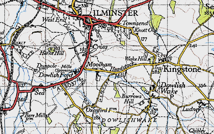 Old map of Moolham in 1945