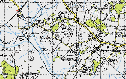 Old map of Wittersham Manor in 1940