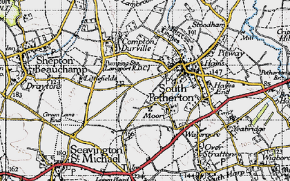 Old map of Moor in 1945