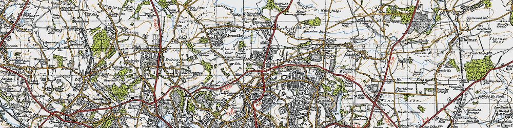 Old map of Moor Allerton in 1947