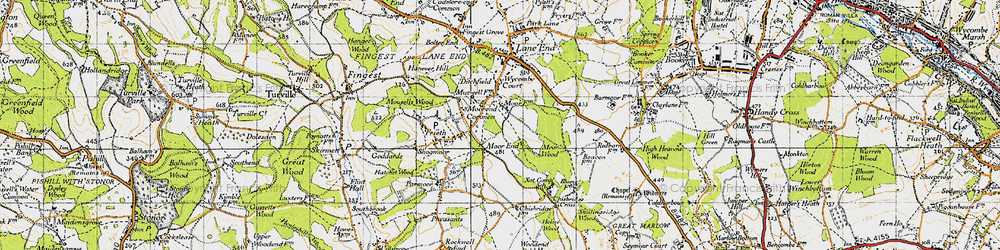 Old map of Moor Common in 1947