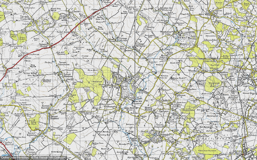 Old Map of Moor Crichel, 1940 in 1940