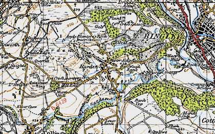 Old map of Moor Edge in 1947