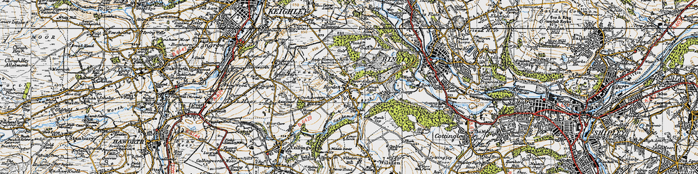 Old map of Moor Edge in 1947