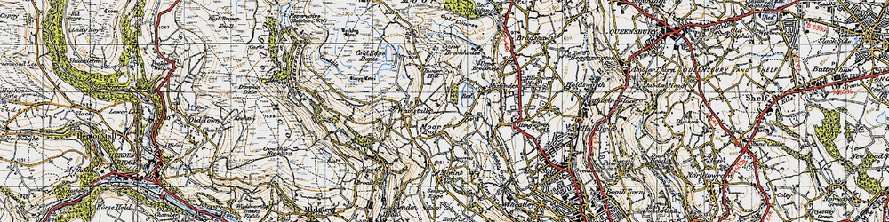 Old map of Moor End in 1947
