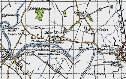 Old map of Moor End in 1947