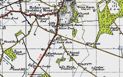 Old map of Moor End in 1947