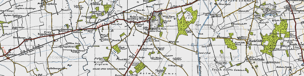 Old map of Moor End in 1947