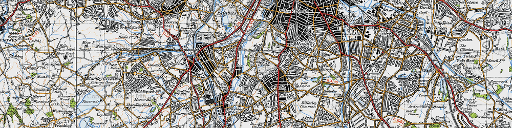 Old map of Moor Green in 1947