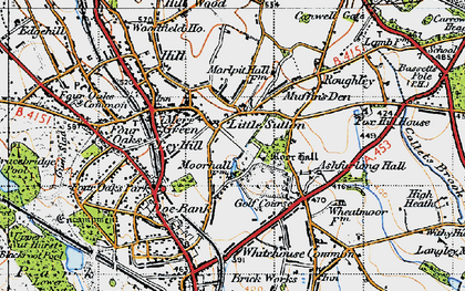 Old map of Moor Hall in 1946
