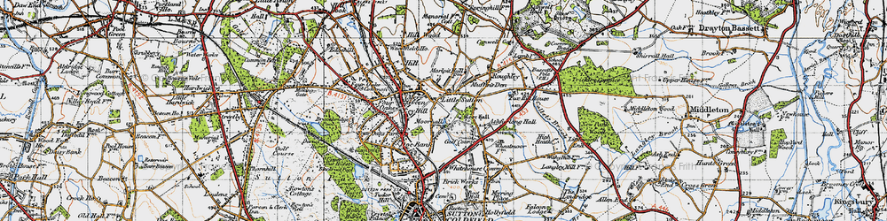 Old map of Moor Hall in 1946