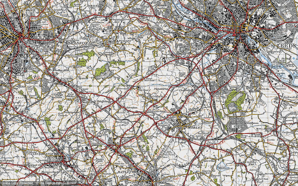 Old Map of Moor Head, 1947 in 1947