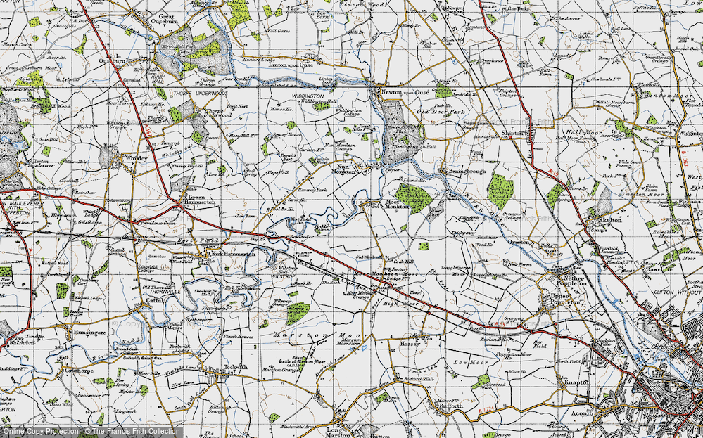 Old Map of Moor Monkton, 1947 in 1947