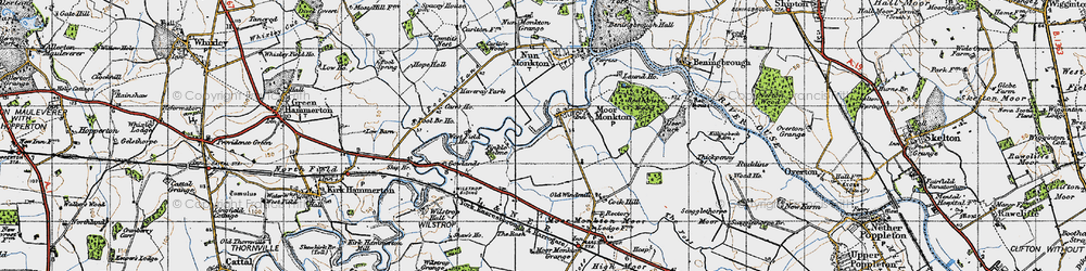 Old map of Moor Monkton in 1947