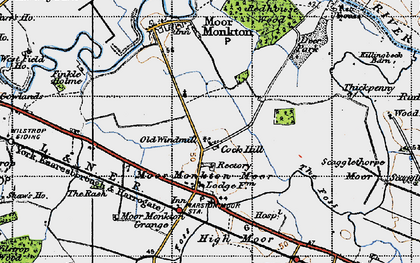 Old map of Moor Monkton Moor in 1947