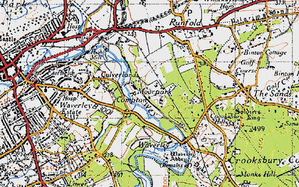 Old map of Waverley Abbey Ho in 1940