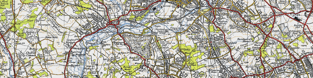 Old map of Moor Park in 1945