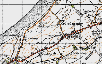 Old map of Birkby Lodge in 1947
