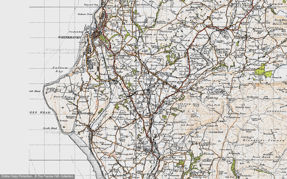 Old Map of Historic Map covering Westlakes Science Park in 1947