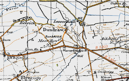 Old map of Moor Row in 1947