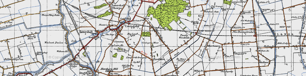 Old map of Moor Side in 1946