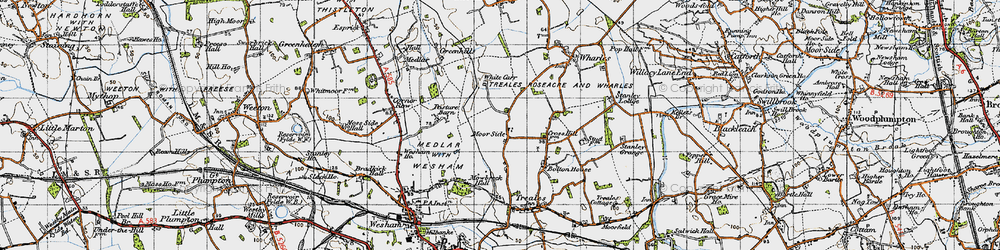 Old map of Moor Side in 1947