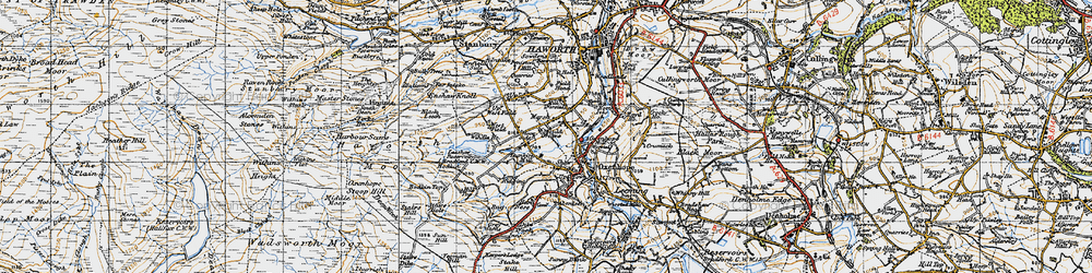 Old map of Moor Side in 1947