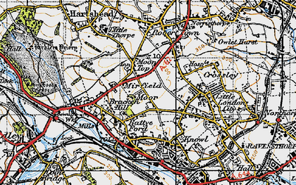 Old map of Mirfield Moor in 1947