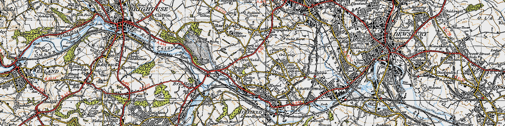 Old map of Mirfield Moor in 1947