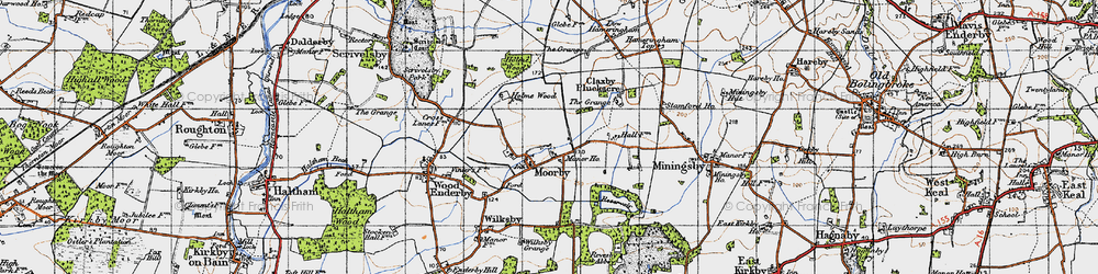 Old map of Claxby Pluckacre in 1946