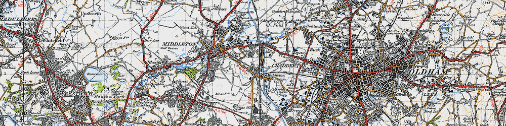 Old map of Moorclose in 1947