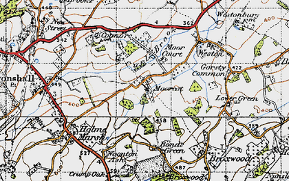 Old map of Moorcot in 1947