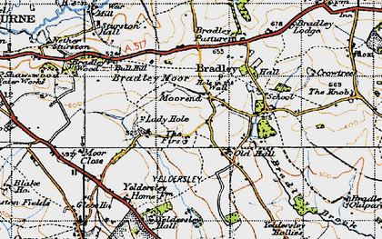 Old map of Bradley Moor in 1946