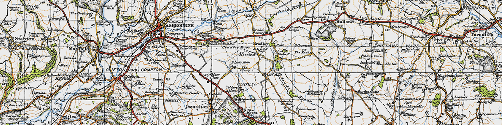 Old map of Bradley Moor in 1946