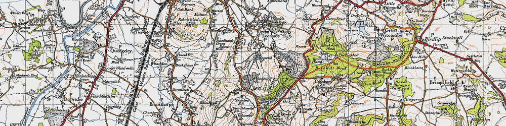 Old map of Painswick Beacon in 1946