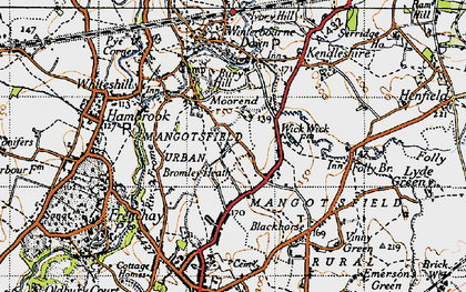 Old map of Moorend in 1946