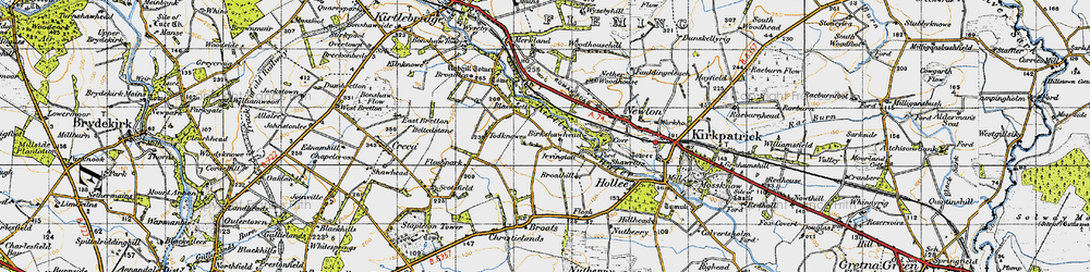 Old map of Blackyett in 1947