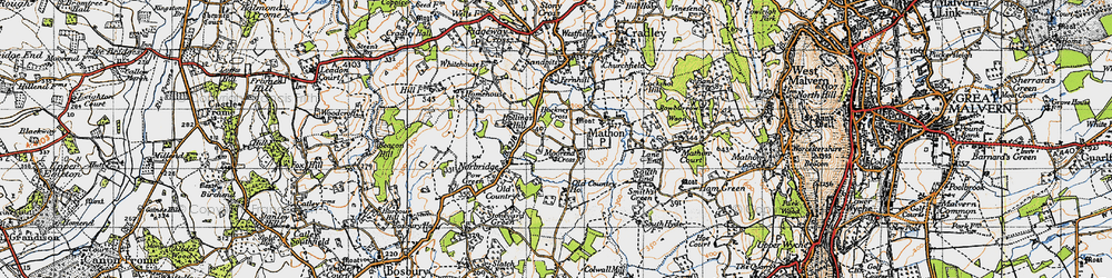 Old map of Moorend Cross in 1947