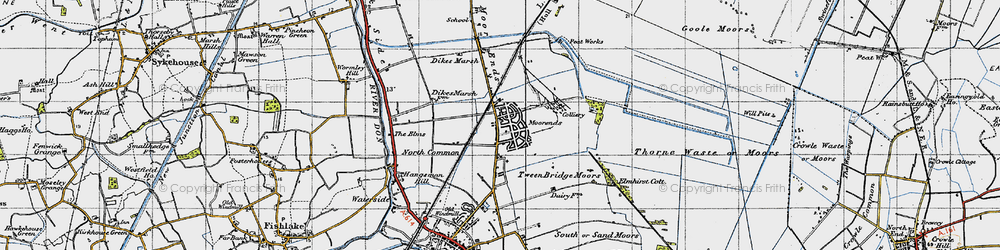 Old map of Moorends in 1947