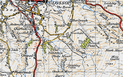 Old map of Black Moor in 1947