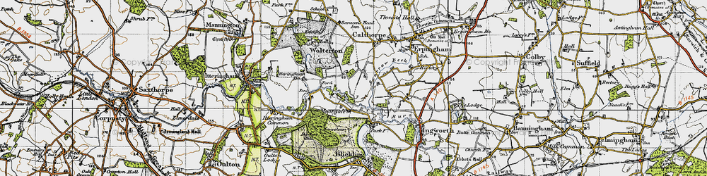 Old map of Moorgate in 1945