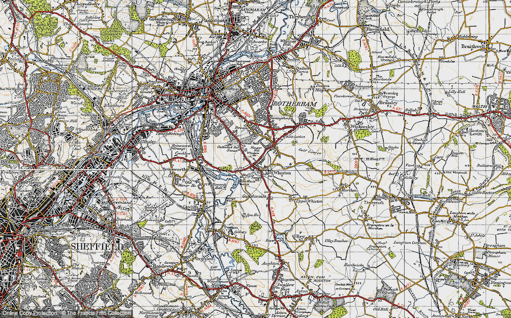 Old Map of Moorgate, 1947 in 1947