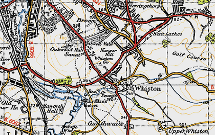Old map of Moorgate in 1947