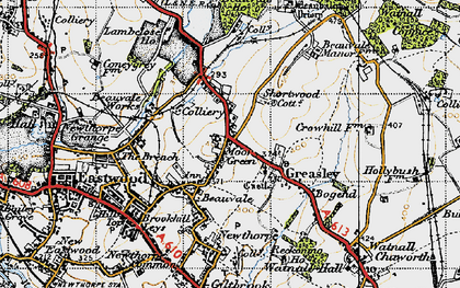 Old map of Moorgreen in 1946