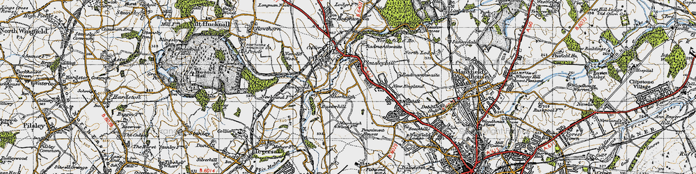 Old map of Moorhaigh in 1947