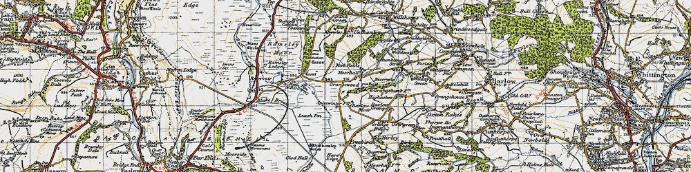 Old map of Moorhall in 1947