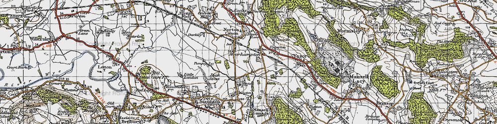Old map of Moorhampton in 1947