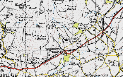 Old map of Moorhaven Village in 1946